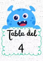 Vista previa - Hojas de trabajo - Monstrutablas: Tabla del 4 - Portada