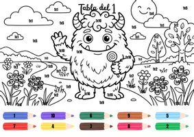 Vista previa - Hojas de trabajo - Monstrutablas: Dibujos con tablas - Portada