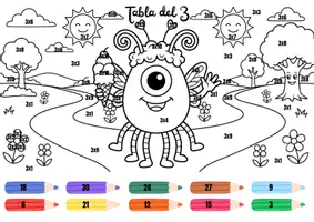 Vista previa - Hojas de trabajo - Monstrutablas: Dibujos con tablas - página 2