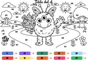 Vista previa - Hojas de trabajo - Monstrutablas: Dibujos con tablas - página 3