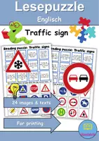 Vorschau - Spiele - Lese-Puzzle / Reading-Puzzle - Verkehrsschilder / Verkehrszeichen / Traffic signs - Englisch (Lesespiel) - Deckblatt