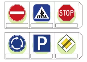 Vorschau - Mal- und Bastelvorlagen - Leporello - Verkehrsschilder / Verkehrszeichen / Traffic signs - Englisch - Seite 3