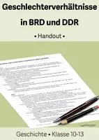 Vorschau - Präsentationen/Tafelbilder - Sozialstruktur und Geschlechterverhältisse in BRD und DDR • Handout - Deckblatt