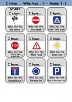 Vorschau - Mal- und Bastelvorlagen - I have... Who has...? (Verkehrsschilder / Verkehrszeichen / Traffic signs ) Ich habe... wer hat...? - Englisch - Seite 1