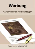 Vorschau - Arbeitsblätter - Analyse einer Werbeanzeige • Arbeitsblatt - Deckblatt