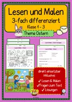 Vorschau - Stundenentwürfe - Lesen und Malen Ostern - Deckblatt