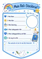 Vorschau - Mal- und Bastelvorlagen - Religion | Steckbriefe für den Schulanfang | Klasse 1-4 - Seite 2