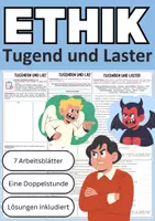Vorschau - Arbeitsblätter - Ethik: Tugenden und Laster – Philosophieren über Gut und Böse (9. Schulstufe) - Deckblatt
