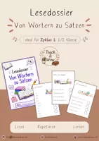 Vorschau - Arbeitsblätter - Mein Lesedossier: Von Wörtern zu Sätzen - Deckblatt