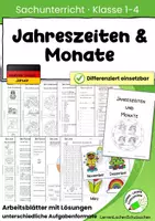 Vorschau - Arbeitsblätter - Jahreszeiten & Monate – Arbeitsblätter für den Sachunterricht | Grundschule & Volksschule | Klasse 1–4 - Deckblatt