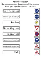 Vorschau - Arbeitsblätter - Wörter und Bilder verbinden: Verkehrsschilder / Verkehrszeichen / Traffic signs - Englisch - Seite 3
