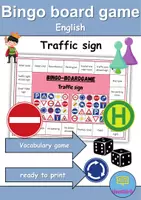 Vorschau - Arbeitsblätter - Bingo-Boardgame - Verkehrsschilder / Verkehrszeichen / Traffic signs Wortschatzspiel Englisch - Deckblatt