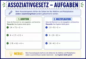 Vorschau - Arbeitsblätter - Mathematik - Klassenzimmeraushang mit Aufgaben - Rechengesetze - Seite 3