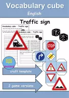 Vorschau - Mal- und Bastelvorlagen - Vocabulary cube / Bilderwürfel - Verkehrsschilder / Verkehrszeichen / Traffic signs - Englisch (Spiel / Game) - Deckblatt