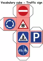 Vorschau - Mal- und Bastelvorlagen - Vocabulary cube / Bilderwürfel - Verkehrsschilder / Verkehrszeichen / Traffic signs - Englisch (Spiel / Game) - Seite 2