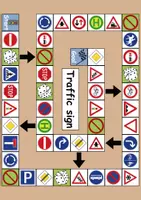 Vorschau - Mal- und Bastelvorlagen - Boardgame: Verkehrsschilder / Verkehrszeichen / Traffic signs • Brettspiel Englisch - Seite 1