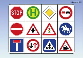 Vorschau - Arbeitsblätter - Englisch Bingo - Verkehrsschilder / Verkehrszeichen / Traffic signs - Seite 3