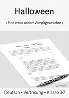 Vorschau - Arbeitsblätter - Halloween • Eine etwas andere Vampirgeschichte • Klasse 3-7 - Deckblatt