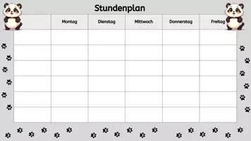 Vorschau - Poster - Stundenplan – Pandaklasse | Grundschule - Seite 2