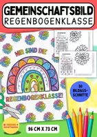 Vorschau - Mal- und Bastelvorlagen - Regenbogenklasse | XL-Gemeinschaftsbild zum Ausmalen | Schulanfang | Klassengemeinschaft | Grundschule - Deckblatt