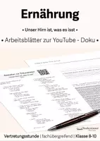 Vorschau - Arbeitsblätter - Arbeitsblätter zur Doku: "Unser Hirn ist, was es isst" • Klasse 7-10 - Deckblatt