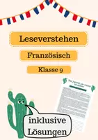 Vorschau - Arbeitsblätter - Leseverstehen Französisch Klasse 9 - Deckblatt