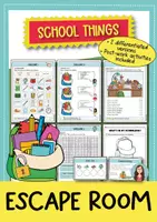 Vorschau - Arbeitsblätter - Escape Room Englisch – Thema "School Things" (Schulsachen) - Deckblatt
