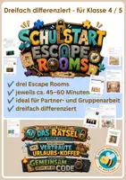 Vorschau - Arbeitsblätter - 3 Escape Rooms für den Schulstart - Klasse 4 & 5 - dreifach differenziert - Deckblatt