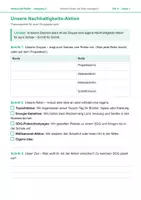 Vorschau - Arbeitsblätter - Projekt „Unsere Nachhaltigkeits-Aktion" – Planung & Durchführung – AB 11+12 - Deckblatt