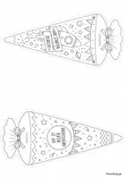 Vorschau - Mal- und Bastelvorlagen - Abschied-/Einschulung Geschenk Stift-Etikett (Schultüte) - Seite 2