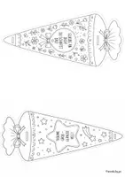 Vorschau - Mal- und Bastelvorlagen - Abschied-/Einschulung Geschenk Stift-Etikett (Schultüte) - Seite 3