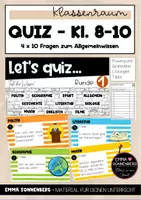 Vorschau - Quiz - Quiz - Allgemeinwissen - Klasse 8 bis 10 - Deckblatt