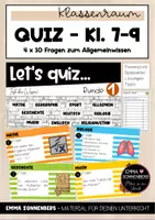 Vorschau - Quiz - Quiz - Allgemeinwissen - Klasse 7 bis 9 - Deckblatt