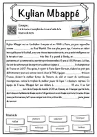 Aperçu - Inclusion - Kylian Mbappé – Fiche : texte à trous, compréhension orale et mots mêlés - Page 1