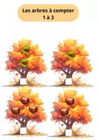 Aperçu - Feuilles d'exercices - Les arbres à compter de 1 à 10 - Page 1
