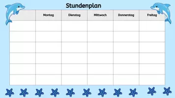 Vorschau - Poster - Stundenplan – Delfinklasse | Grundschule - Seite 1