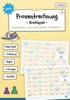 Vorschau - Spiele - Prozentrechnung Brettspiel – 3 Niveaus mit Lösungen - Deckblatt