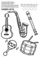 Vorschau - Arbeitsblätter - Materialpaket - Musikinstrumente Malen - DaZ/DaF/Kunst/Deutsch/Sachunterricht - Seite 2