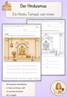 Vorschau - Arbeitsblätter - Hindu Tempel von innen beschriften | Hinduismus | Religion Grundschule - Deckblatt