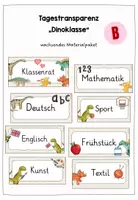 Vorschau - Bildkarten - Tagestransparenz Dinoklasse - wachsendes Materialpaket - Deckblatt