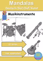 Vorschau - Arbeitsblätter - Mandalas Thema Musikinstrumente - Grundschule - Bastelvorlagen - Deckblatt