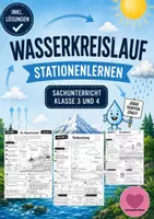 Vorschau - Stationenlernen - Der Wasserkreislauf - Stationenlernen Sachunterricht - Deckblatt