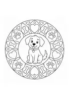 Vorschau - Mal- und Bastelvorlagen - Kostenlose Mandalas Hunde - Ausmalbilder gratis - Kunst Grundschule Klasse 1, Klasse 2, Klasse 3, Klasse 4 - Seite 3