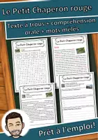 Aperçu - Inclusion - Le Petit Chaperon rouge – Fiche : texte à trous, compréhension orale et mots mêlés - Page de couverture