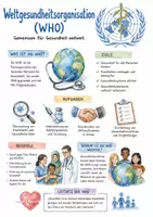 Vorschau - Arbeitsblätter - Lernplakat + Arbeitsblätter zum Thema "Weltgesundheitsorganisation (WHO)" + Lösung & MP3 + Mindmap + Infografiken - Deckblatt