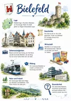 Vorschau - Arbeitsblätter - Lernposter + Arbeitsblätter zum Thema "Bielefeld" + Lösung & MP3 + Mindmap + Infografik - Deckblatt