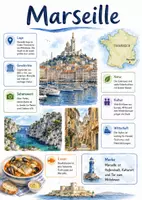 Vorschau - Arbeitsblätter - Lernposter + Arbeitsblätter "Marseille" + Lösung & MP3 + Mindmap + Infografik - Deckblatt