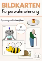 Vorschau - Bildkarten - Körperwahrnehmung - Anspannung und Entspannung - Deckblatt