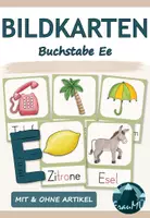Vorschau - Bildkarten - Bildkarten Buchstabeneinführung - Buchstabe E e | Klasse 1 - Deckblatt