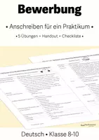 Vorschau - Arbeitsblätter - 5 x Bewerbungsanschreiben - Übungen + Handout + Checkliste, Klasse 8-10 - Deckblatt
